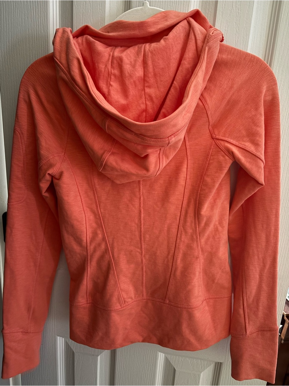 NWT Athleta Coral Orange Slub Strength Zip Hoodie for Women - Picture 3 of 5
